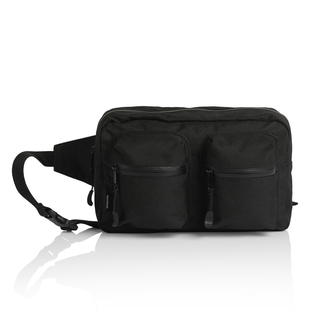 AS COLOUR - 1025 RECYCLED DOUBLE WAIST BAG Black OS