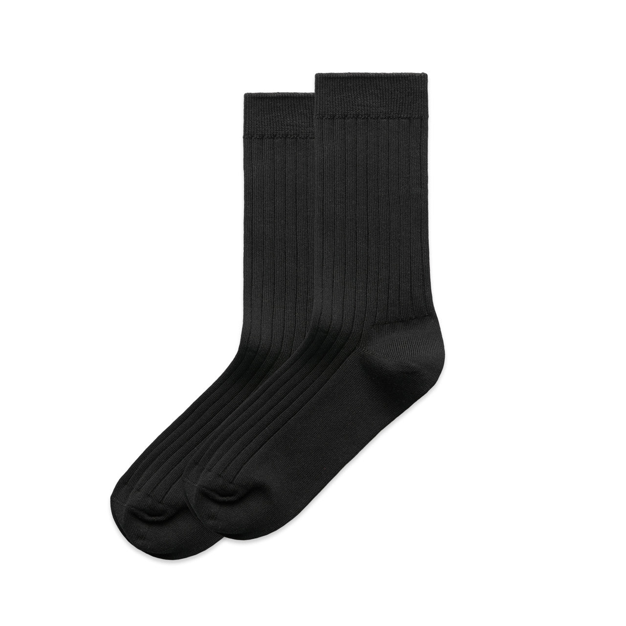 AS COLOUR - 1203 WOS RIB SOCKS (2PK) Black OS