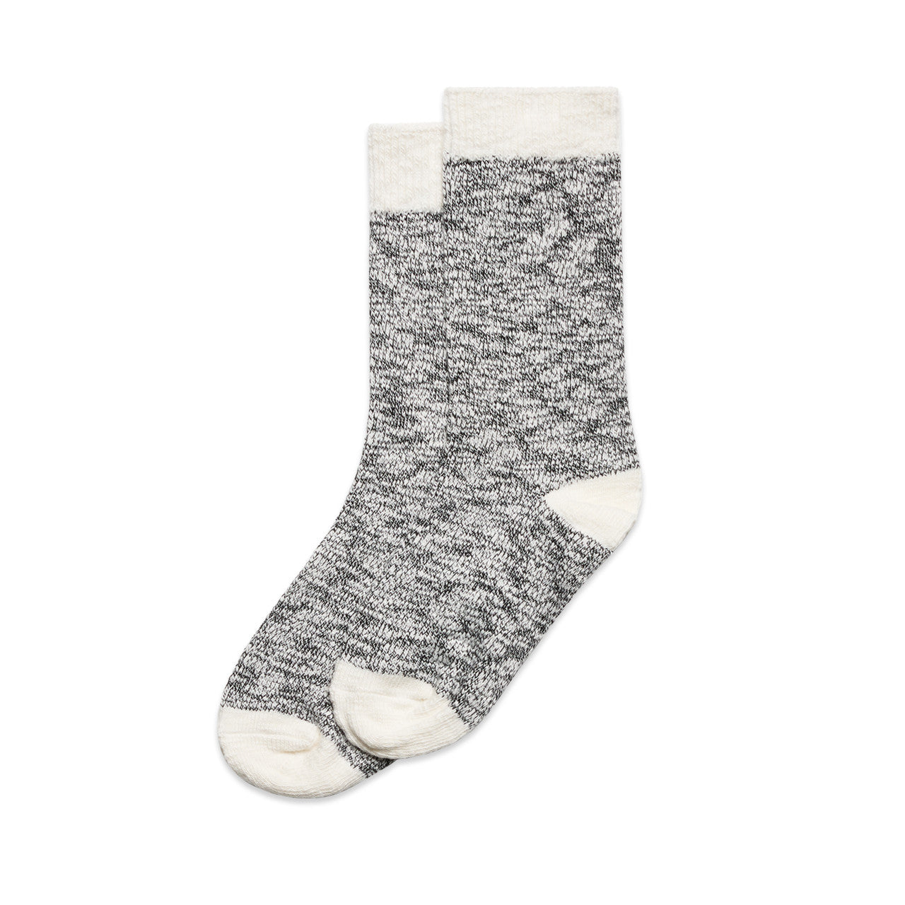 AS COLOUR - 1217 SLUB SOCKS (2PK) Black/Natural 4-8