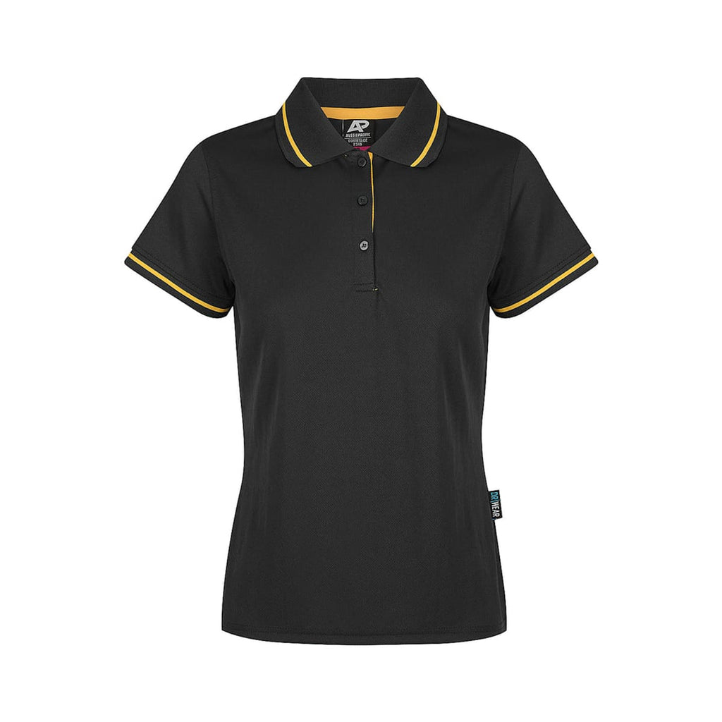 AUSSIE PACIFIC - COTTESLOE LADY POLOS - 2319 BLACK/GOLD 6