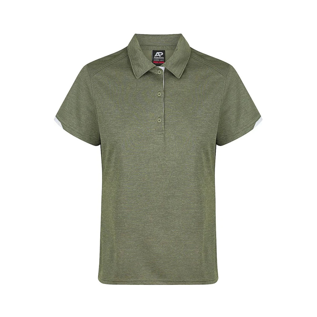 AUSSIE PACIFIC - MORRIS LADY POLOS - 2317 ARMY GREEN/WHITE 6