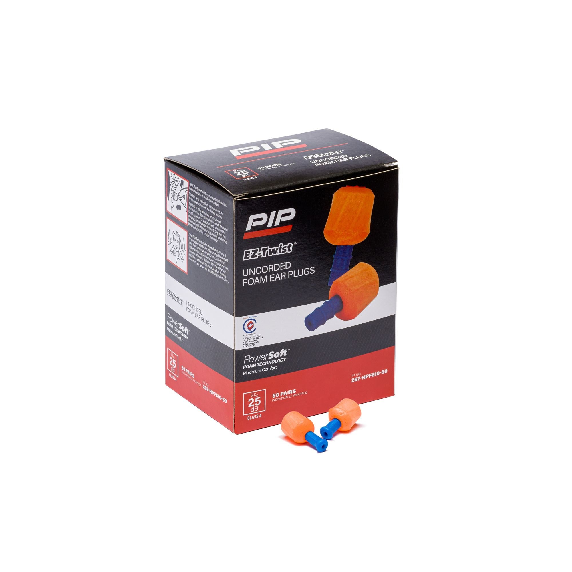 PIP - Powersoft Ez-Twist Hybrid Earplugs Uncorded (50 Pairs)