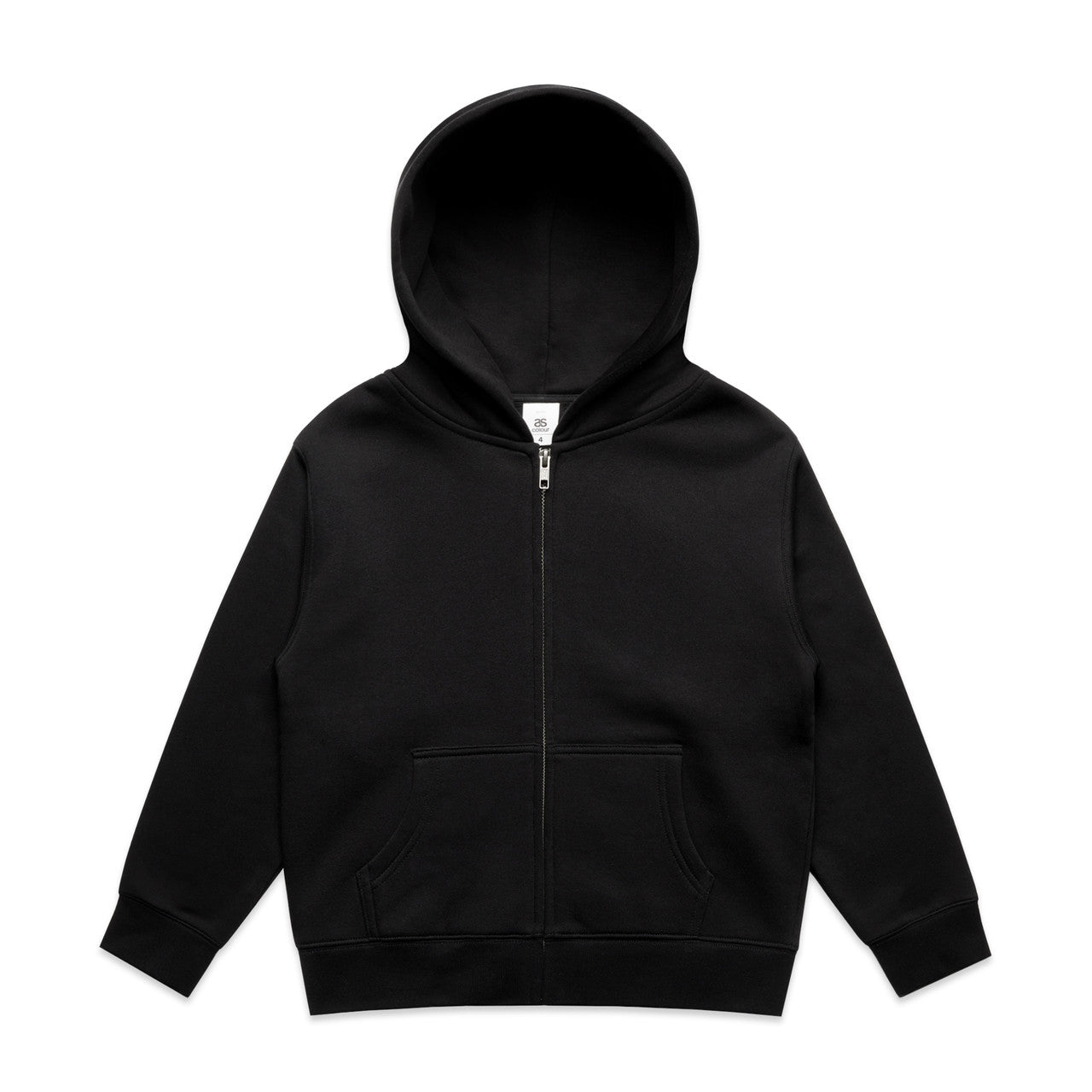 AS COLOUR - 3038 KIDS RELAX ZIP HOOD Black 2K