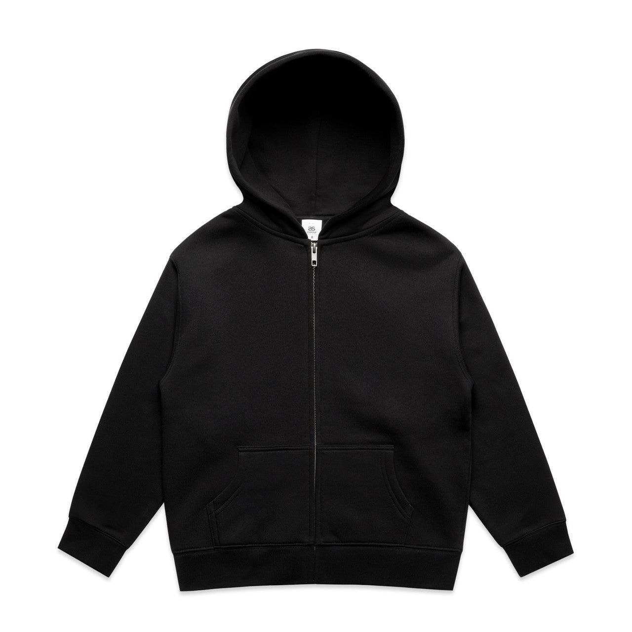 AS COLOUR - 3039 YOUTH RELAX ZIP HOOD Black 8Y