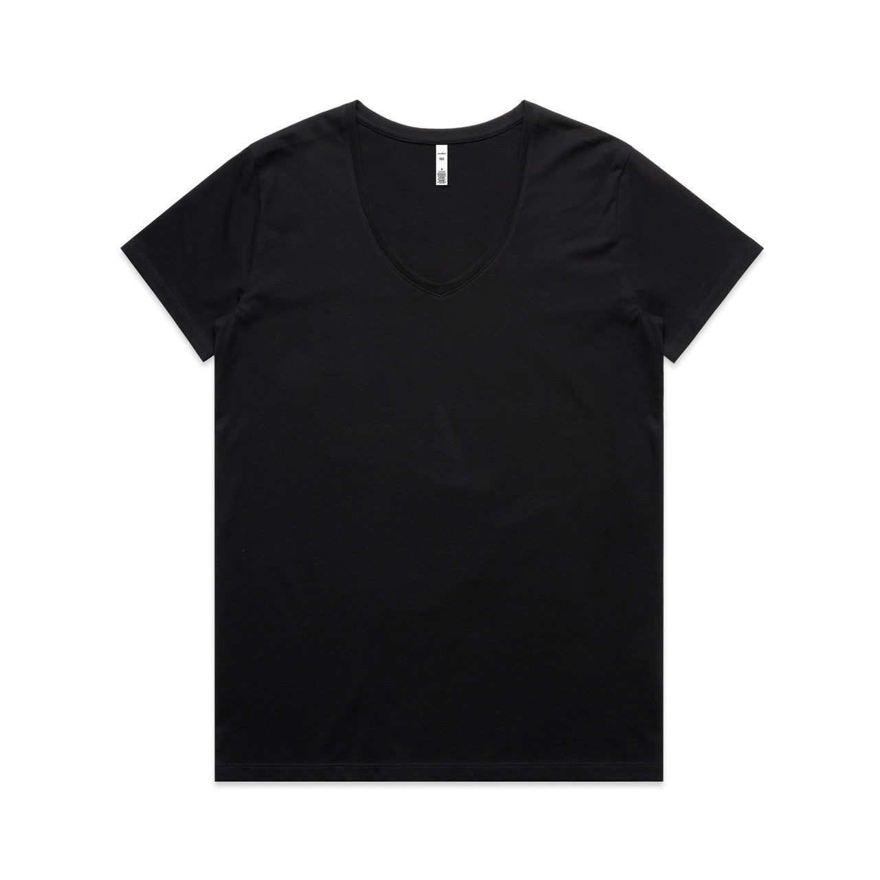 AS COLOUR - 4023 WOS MAPLE V NECK TEE Black XSM