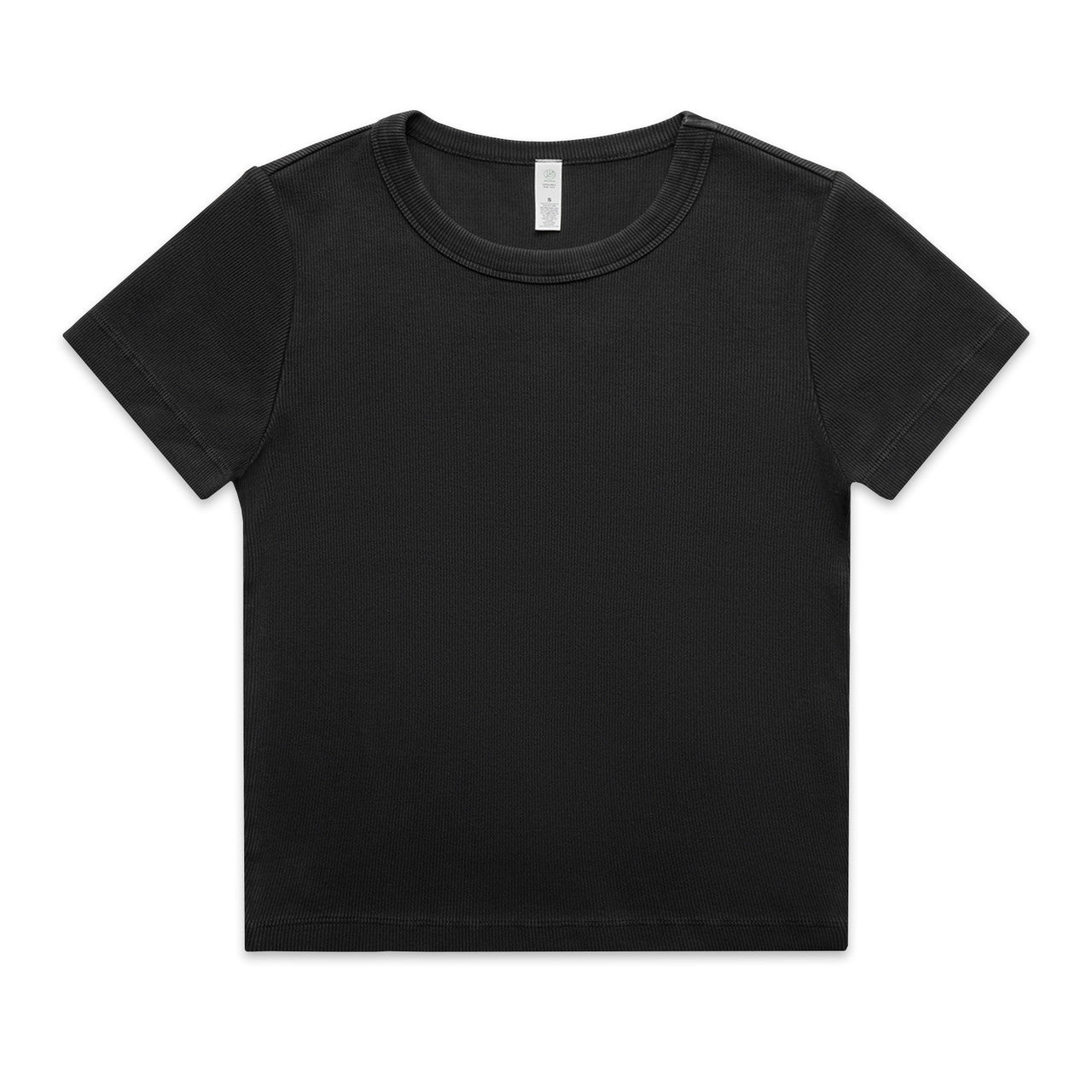 AS COLOUR - 4036 WOS FADED ORGANIC RIB TEE Faded Black XSM
