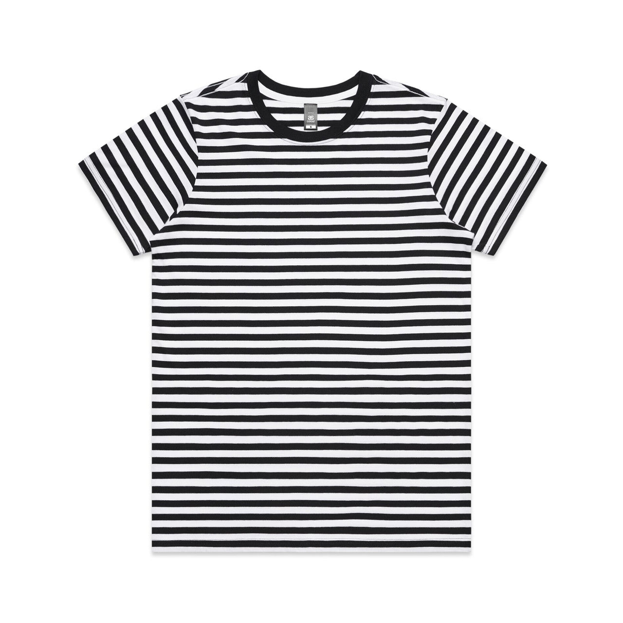 AS COLOUR - 4037 MAPLE STRIPE TEE Black/White XSM