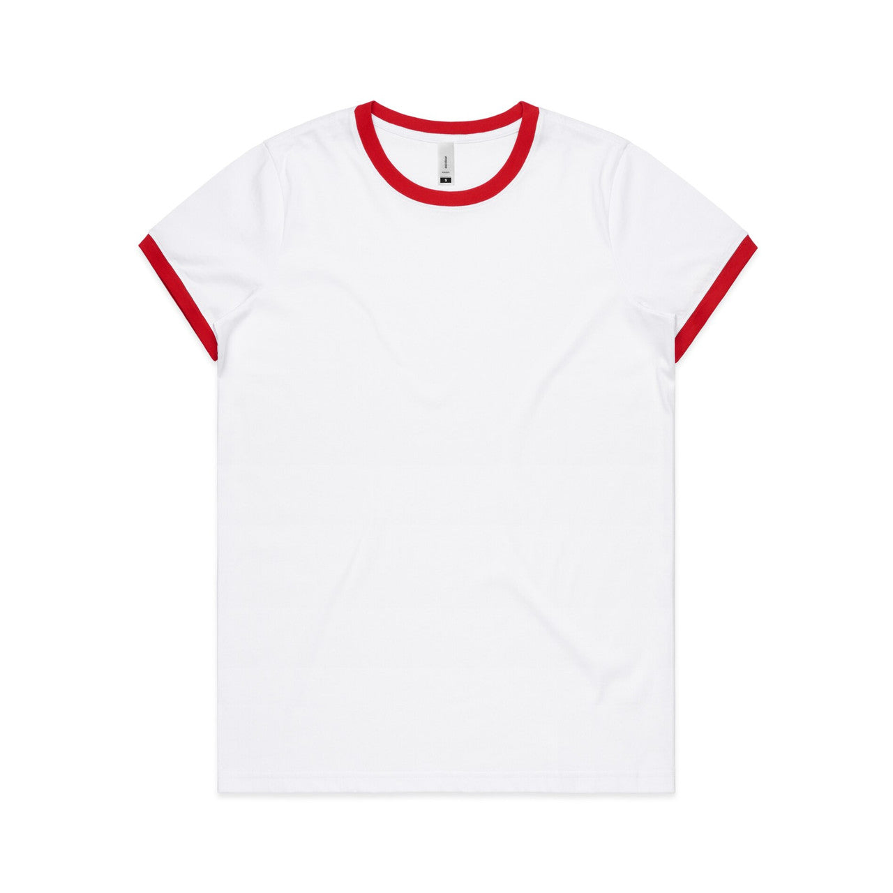 AS COLOUR - 4053 WOS RINGER TEE White/Red XSM