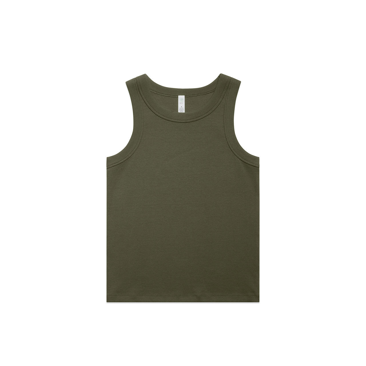 AS COLOUR - 4063G ORGANIC RIB TANK Army XSM