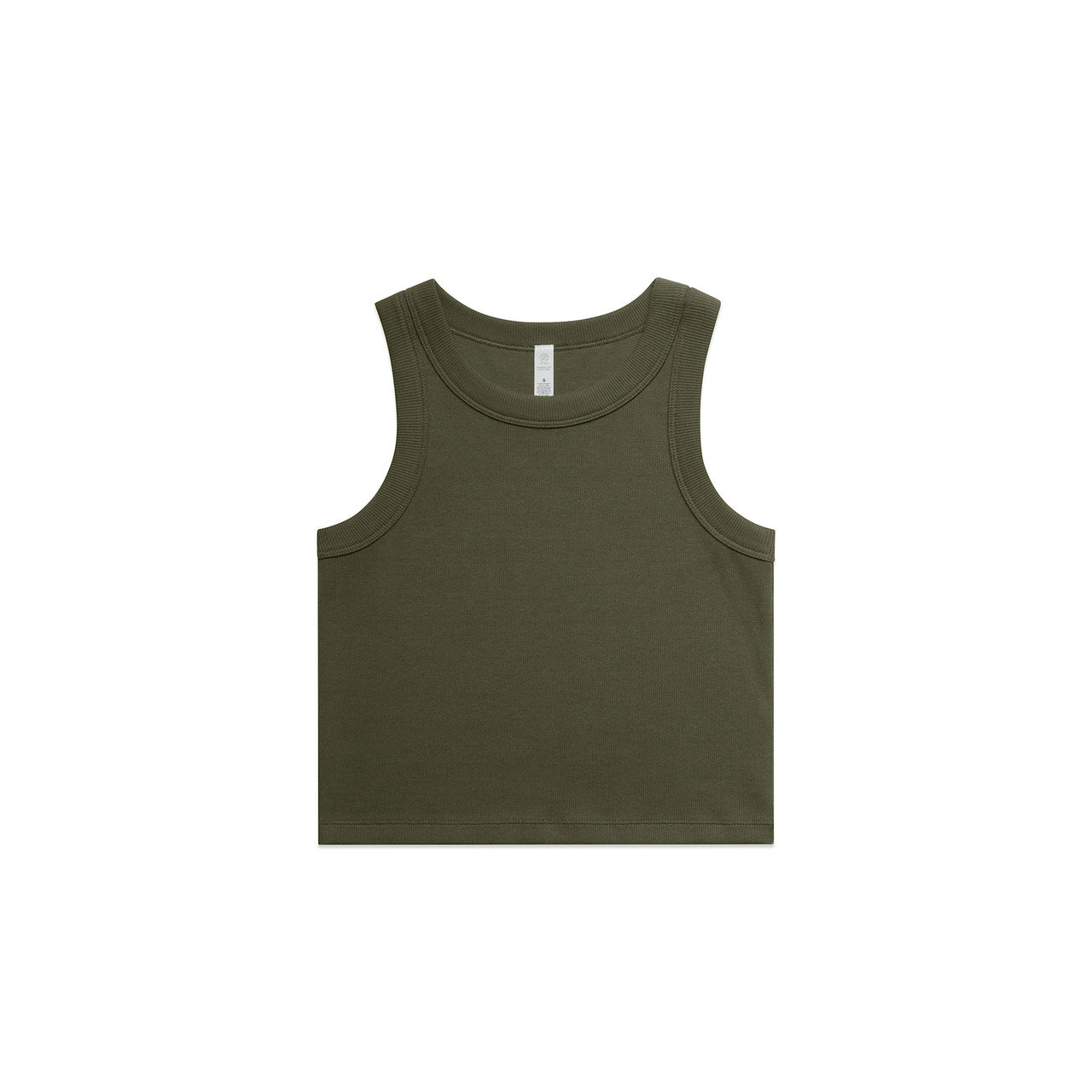 AS COLOUR - 4064G ORGANIC RIB CROP TANK Army XSM
