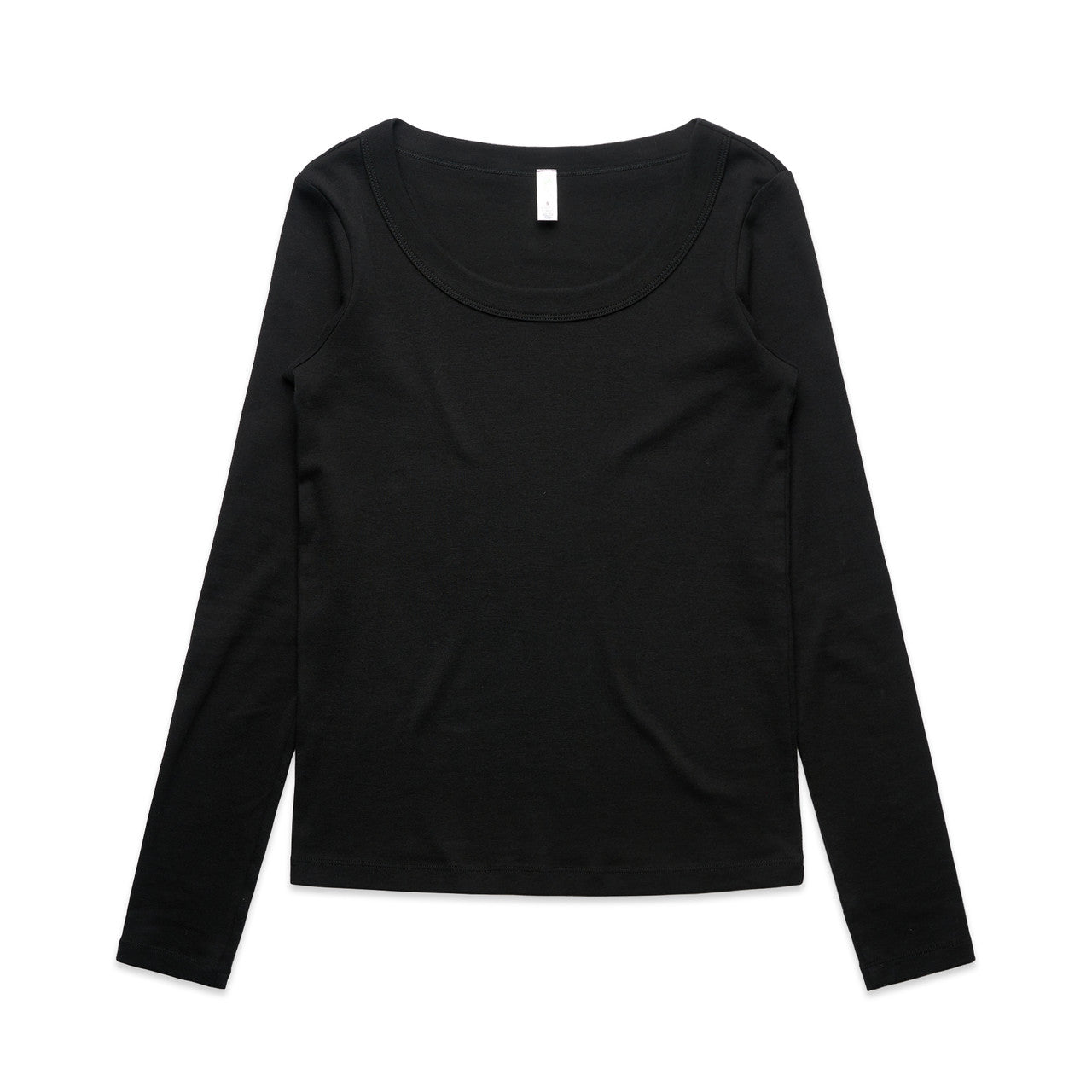 AS COLOUR - 4075 WOS ORGANIC BABY RIB LS Black XSM
