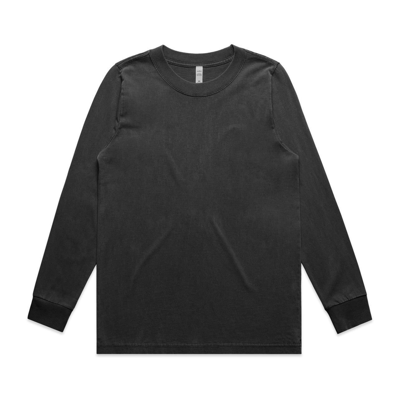 AS COLOUR - 4083 WOS HEAVY FADED LS TEE Faded Black XSM