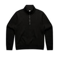 AS COLOUR - 4125 WOS HALF ZIP CREW Black XSM
