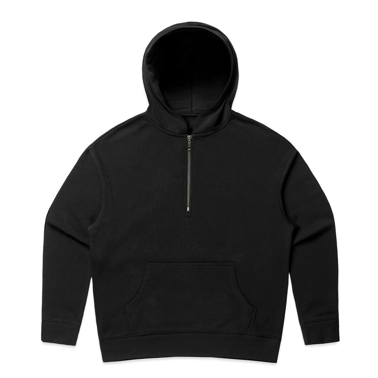AS COLOUR - 4164 WOS RELAX HALF ZIP HOOD Black XSM