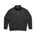 AS COLOUR - 4167 WOS RELAX FADED HALF ZIP Faded Black XSM