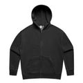 AS COLOUR - 4170 WOS RELAX FADED ZIP HOOD Faded Black XSM