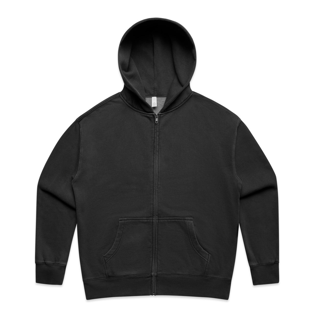 AS COLOUR - 4170 WOS RELAX FADED ZIP HOOD Faded Black XSM