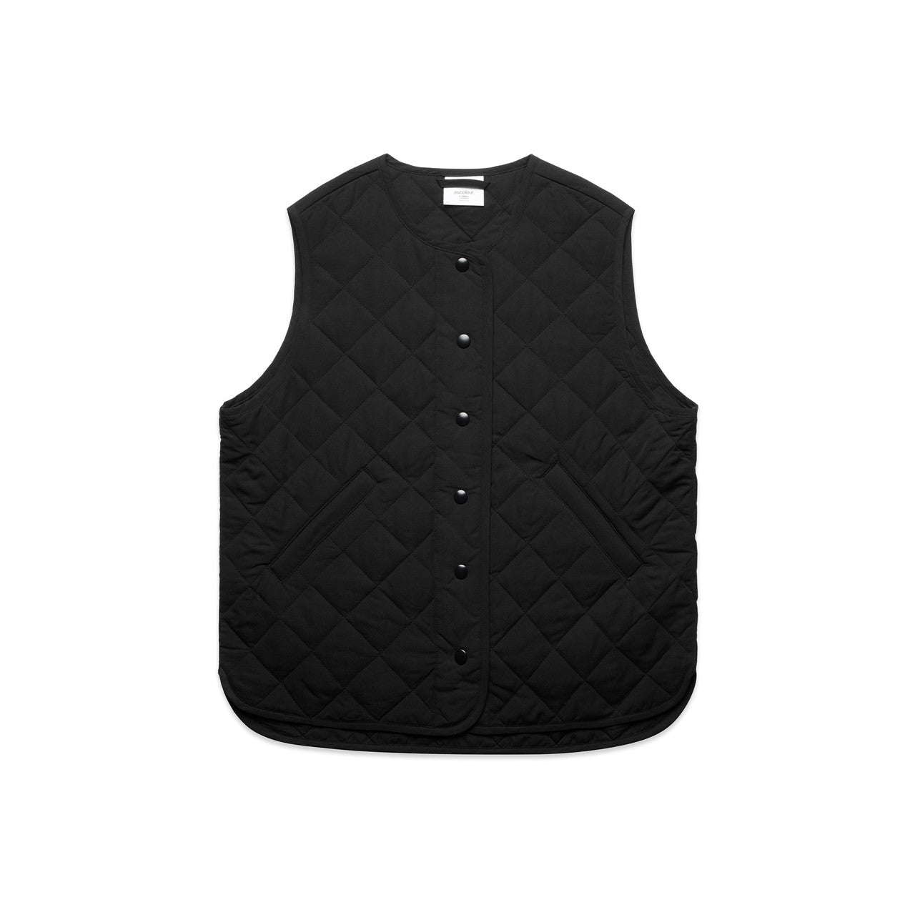 AS COLOUR - 4431 WOS QUILTED VEST Black XSM