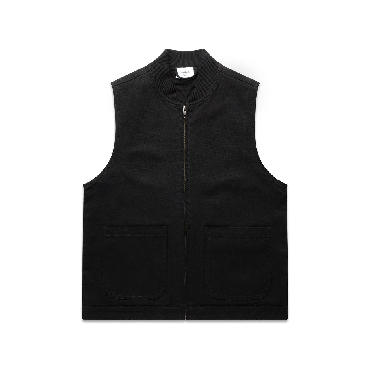 AS COLOUR - 4528 WOS CANVAS HEAVY VEST Black XSM