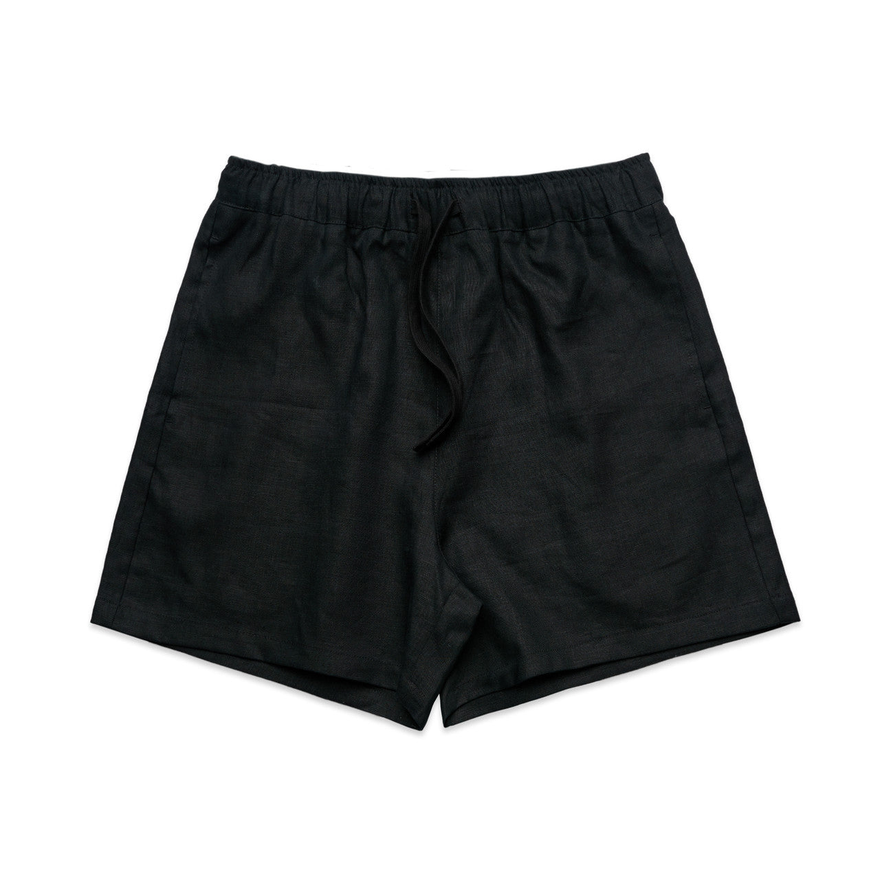 AS COLOUR - 4919 WOS LINEN SHORTS Black XSM
