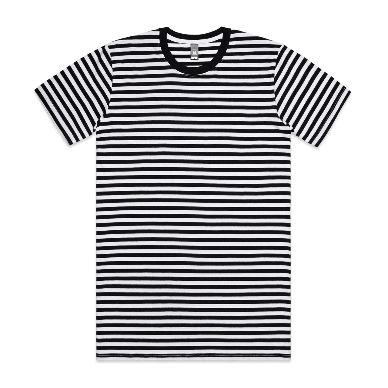 AS COLOUR - 5028 STAPLE STRIPE TEE Black/White SML