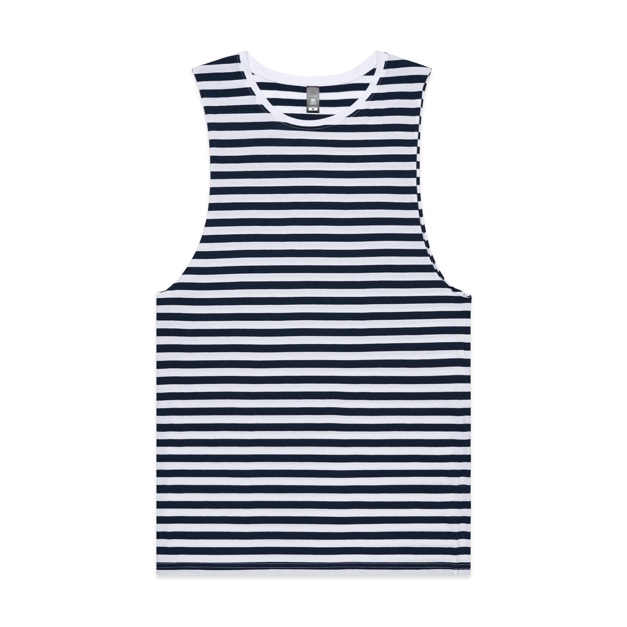 AS COLOUR - 5032 BARNARD STRIPE TANK Navy/White XSM