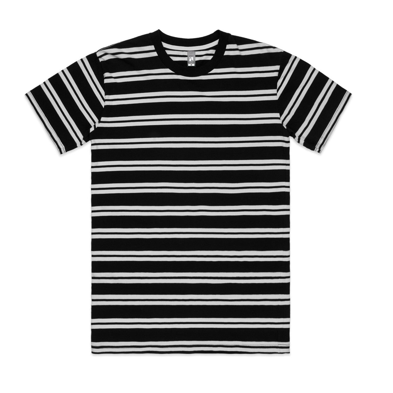 AS COLOUR - 5044 CLASSIC STRIPE TEE Black/White XSM
