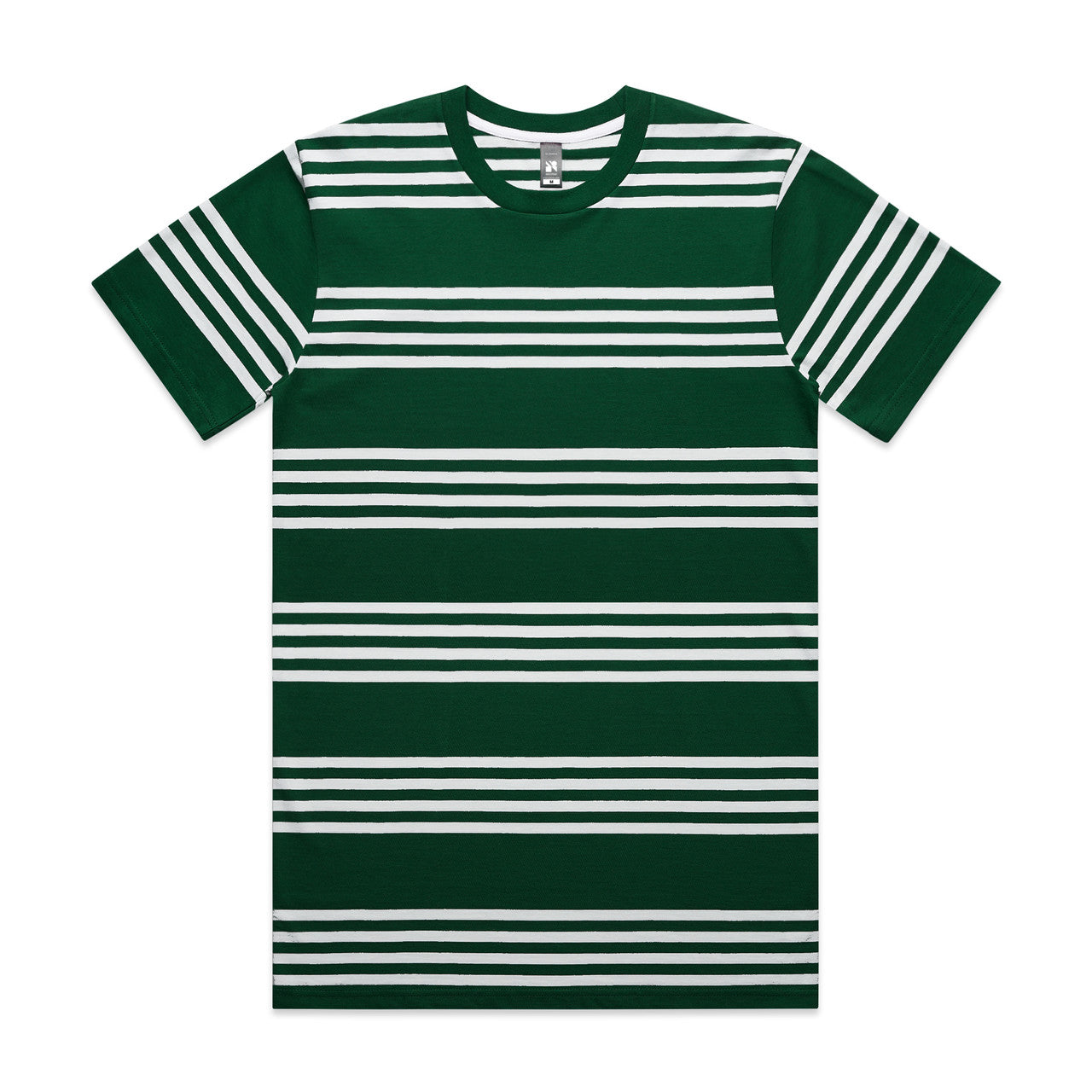 AS COLOUR - 5046 CLASSIC QUAD STRIPE Emerald/White SML