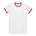 AS COLOUR - 5053 RINGER TEE White/Red SML