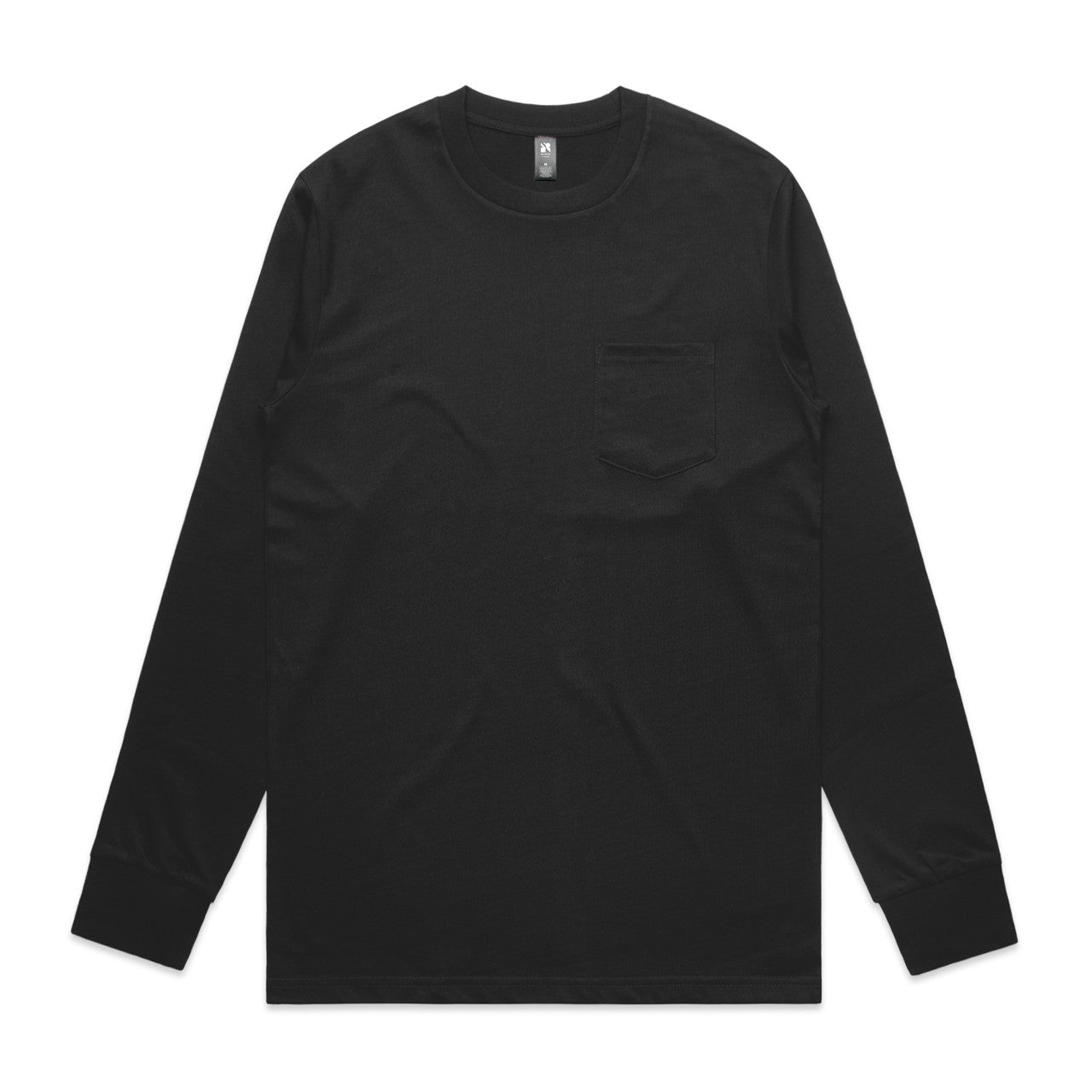 AS COLOUR - 5072 CLASSIC POCKET LS TEE Black SML