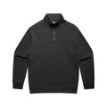 AS COLOUR - 5167 RELAX FADED HALF ZIP Faded Black SML