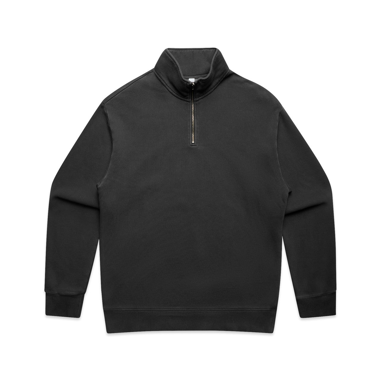AS COLOUR - 5167 RELAX FADED HALF ZIP Faded Black SML