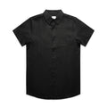 AS COLOUR - 5420 LINEN SS SHIRT Black SML