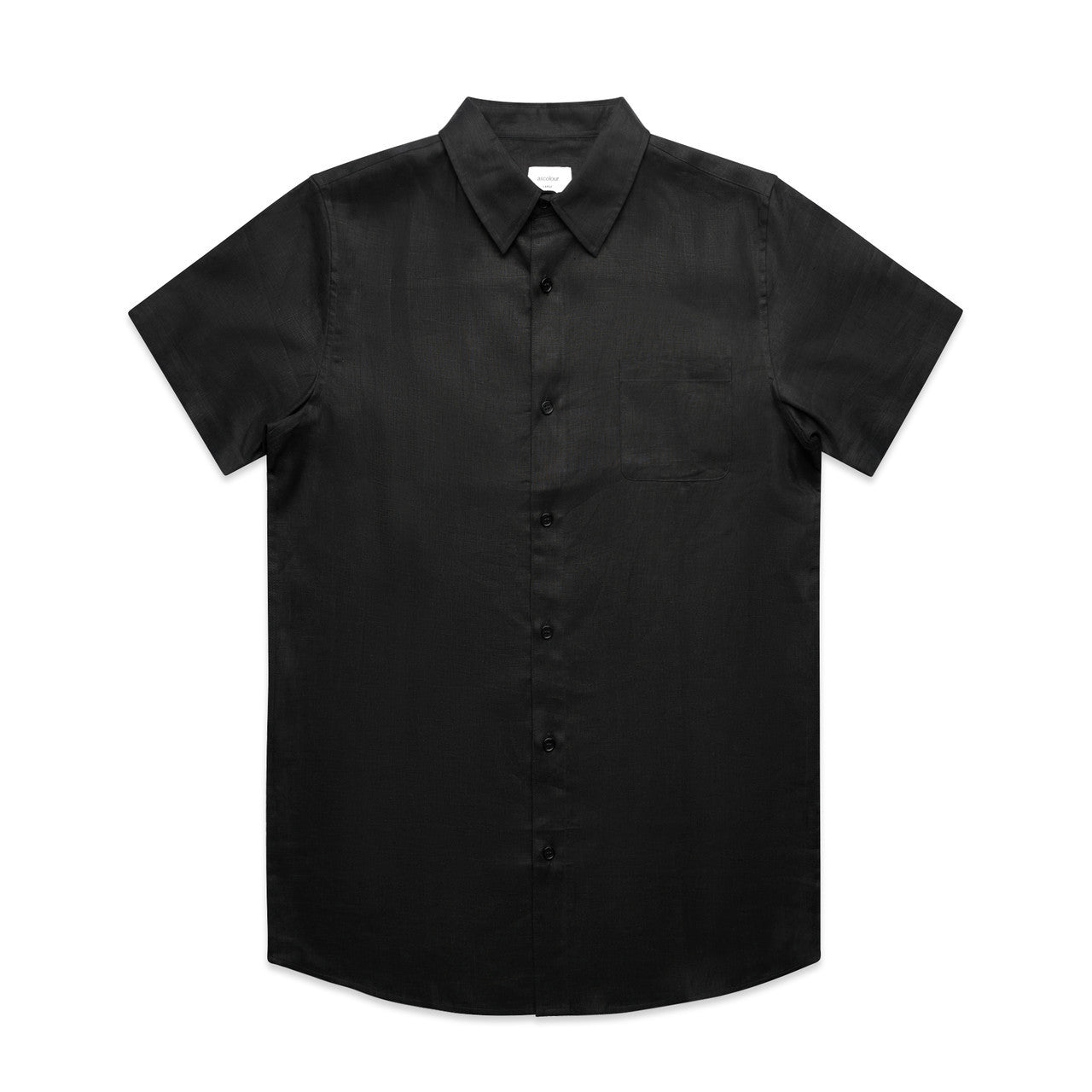 AS COLOUR - 5420 LINEN SS SHIRT Black SML
