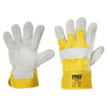 PRO - Yellow/Grey Leather Gloves Large