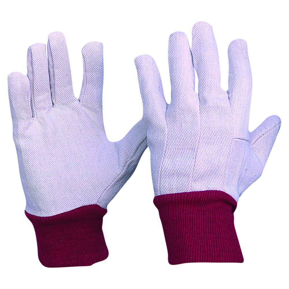 PRO - Cotton Drill Red Knit Wrist Gloves Ladies Size