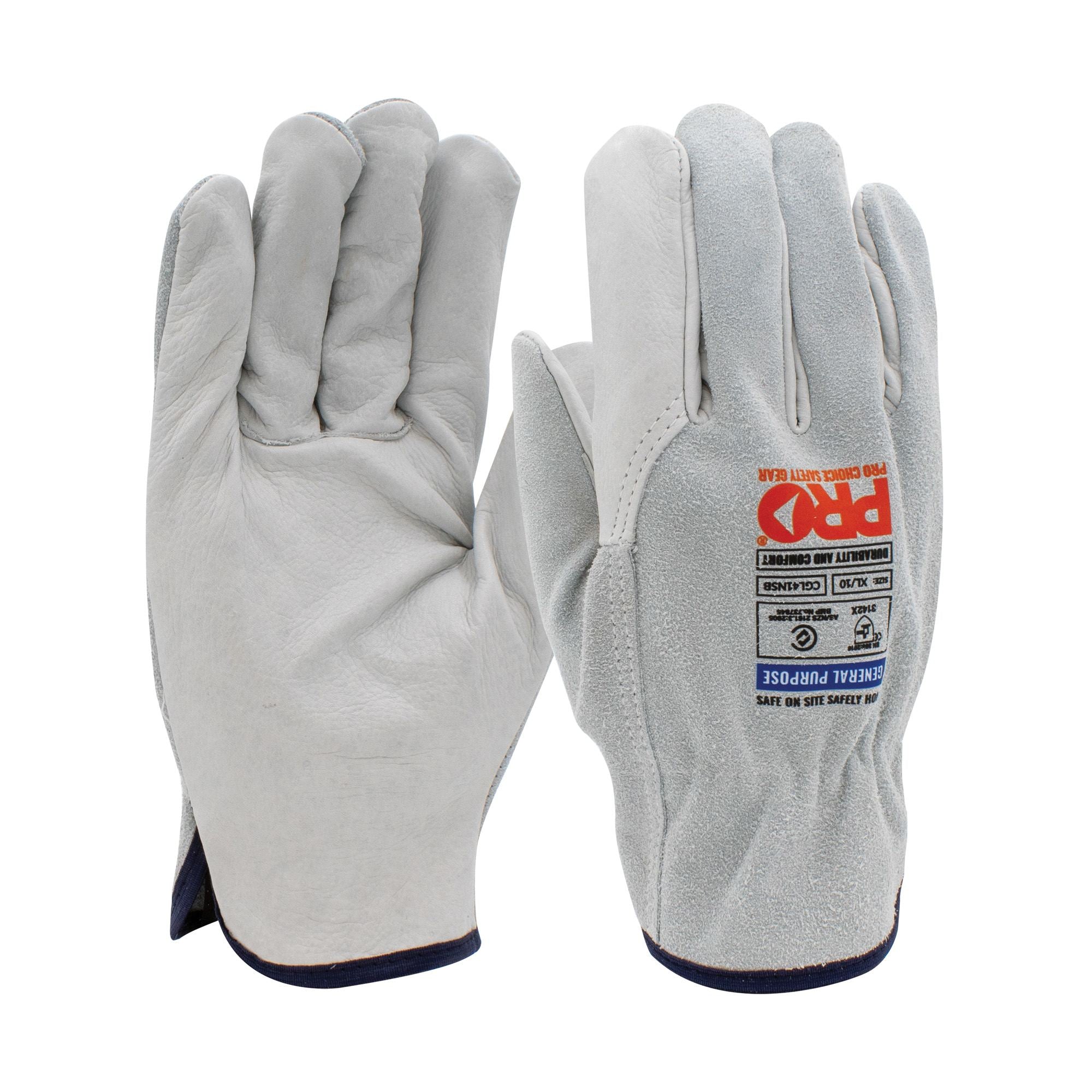 PRO - Riggamate Natural Cowgrain Palm / Split Back Gloves