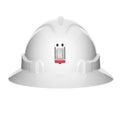 PRO - V6 Hard Hat Unvented Full Brim With Lamp Bracket And Ratchet Harness - White
