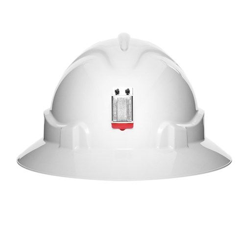 PRO - V6 Hard Hat Unvented Full Brim With Lamp Bracket And Ratchet Harness - White