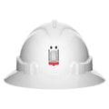 PRO - V6 Hard Hat Vented Full Brim + Lamp Bracket Ratchet Harness - White