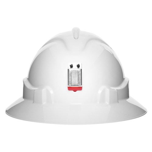 PRO - V6 Hard Hat Vented Full Brim + Lamp Bracket Ratchet Harness - White