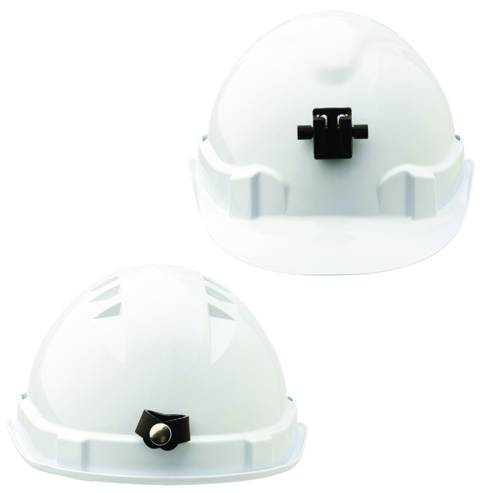 PRO - V6 Hard Hat Vented With Lamp Bracket And Pushlock Harness - White