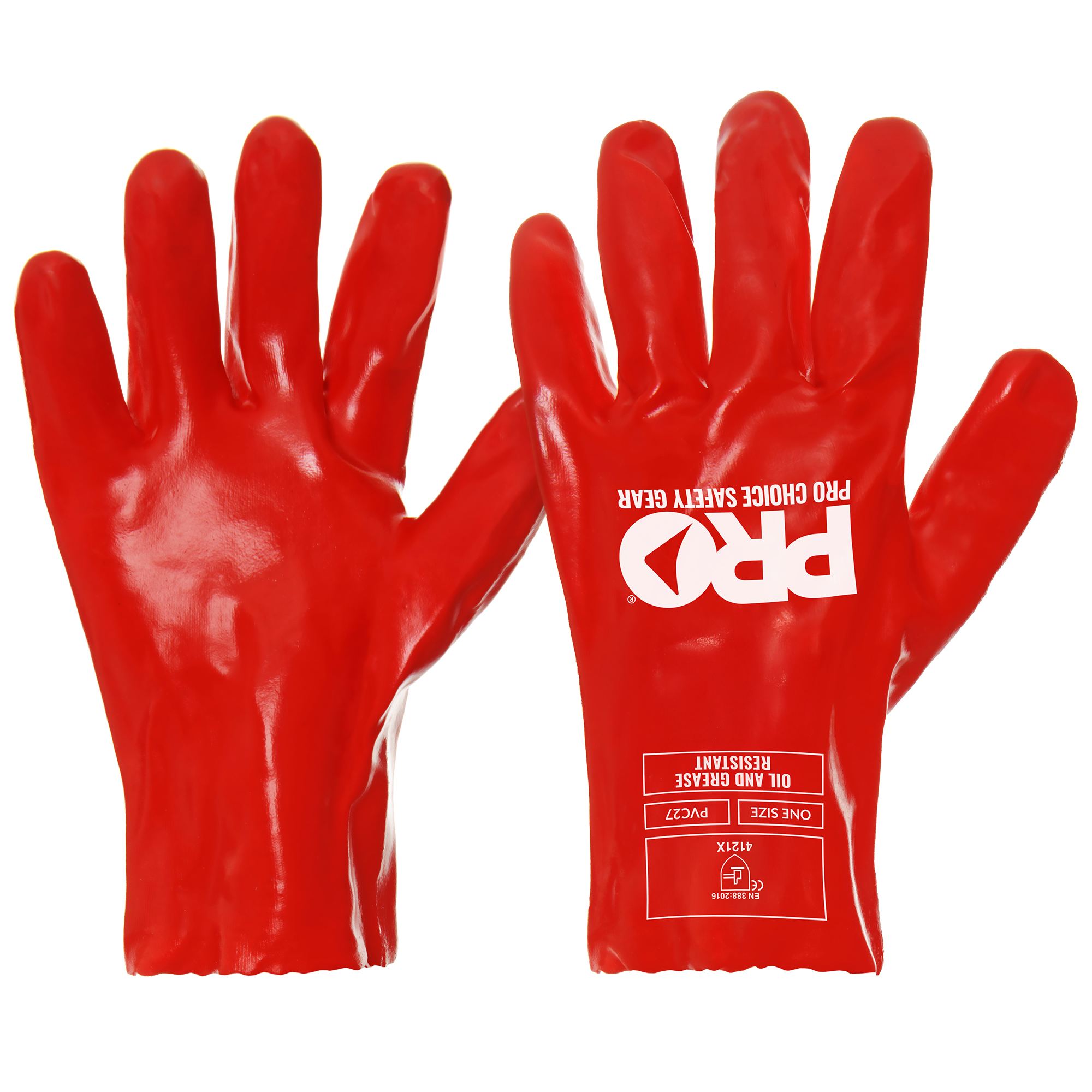 PRO - 27cm Red PVC Gloves Large