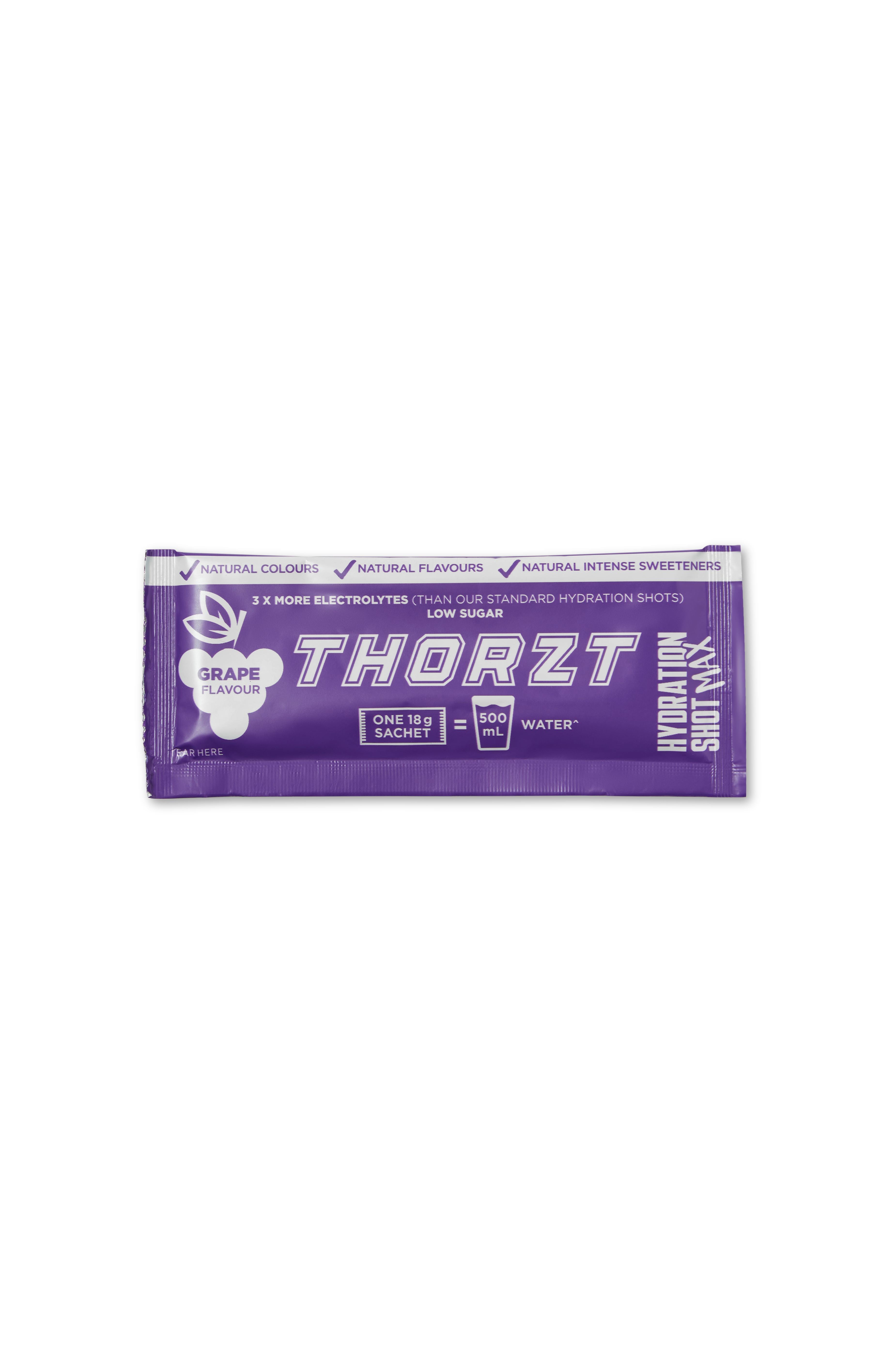 Thorzt - High Electrolyte Low Sugar Hydration Shot Max Powders - Grape