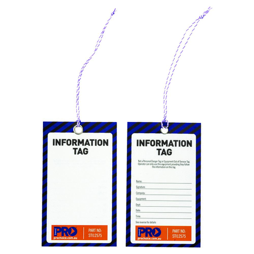 PRO - Safety Tag -125mm X 75mm Information (Blank)