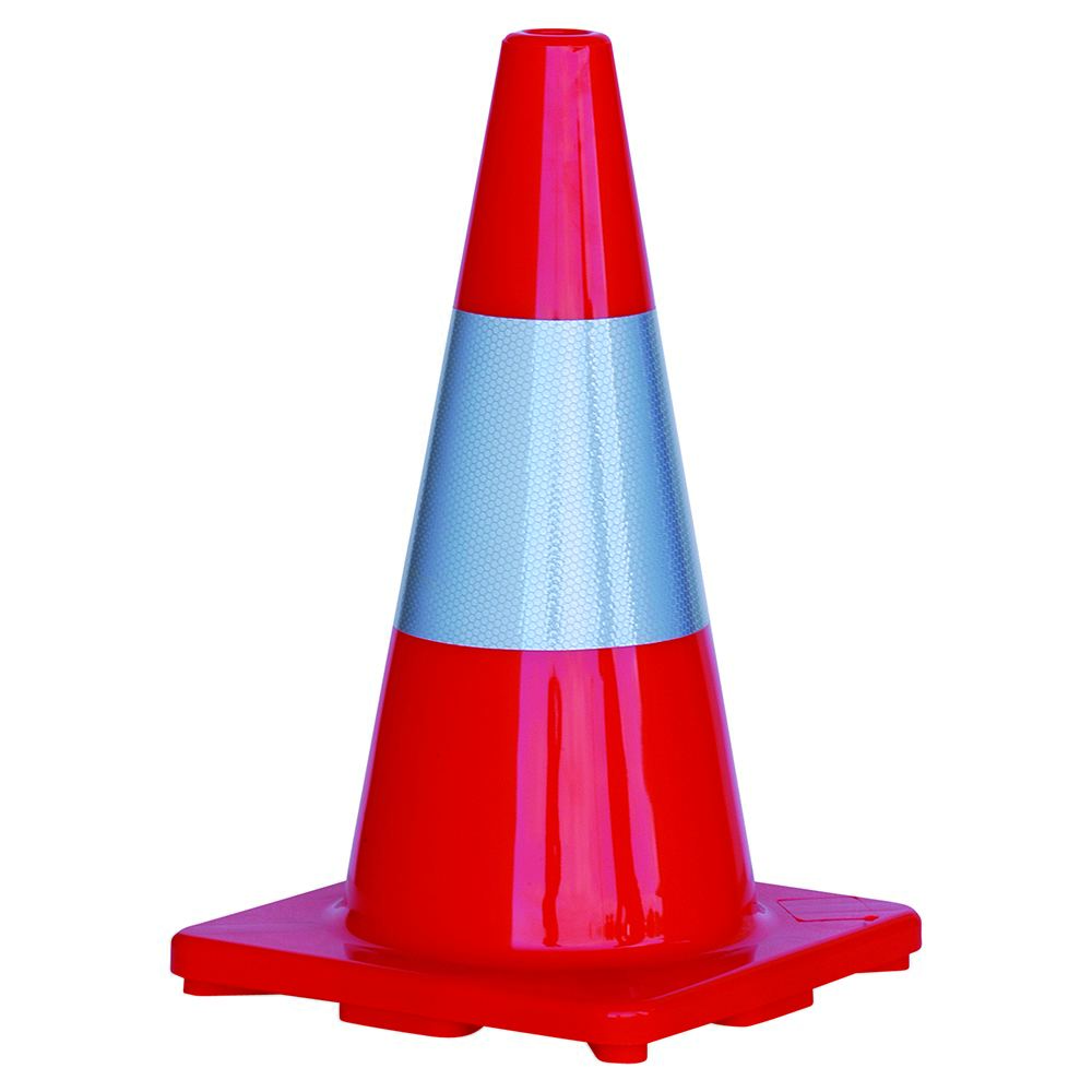 PRO - Orange PVC Traffic Cone / Reflective Tape 450mm