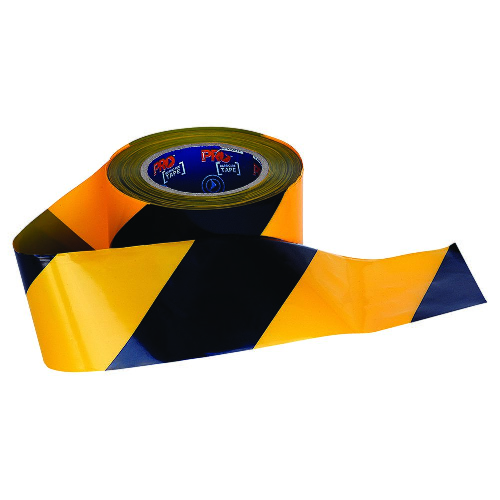 PRO - Barricade Tape - 100M X 75mm Yellow / Black